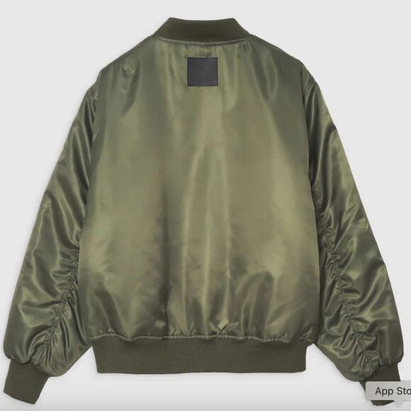Anine Bing Leon Bomber Jacket in Army Green Size M - Picture 4 of 16